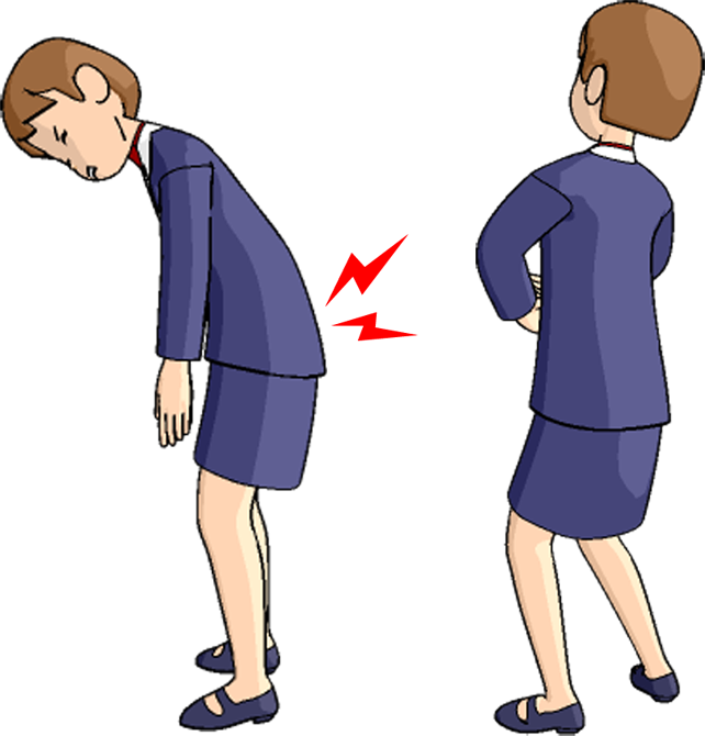 腰痛の屈曲と伸展のイメージ